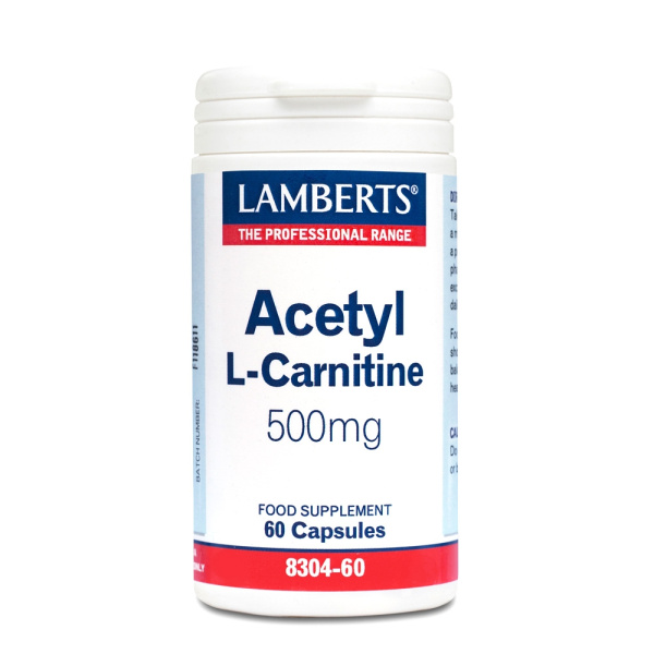 LAMBERTS Acetyl L-Carnitine 500 mg Συμμετέχει στην Απομάκρυνση των Τοξικών Προϊόντων του Μεταβολισμό, 60caps