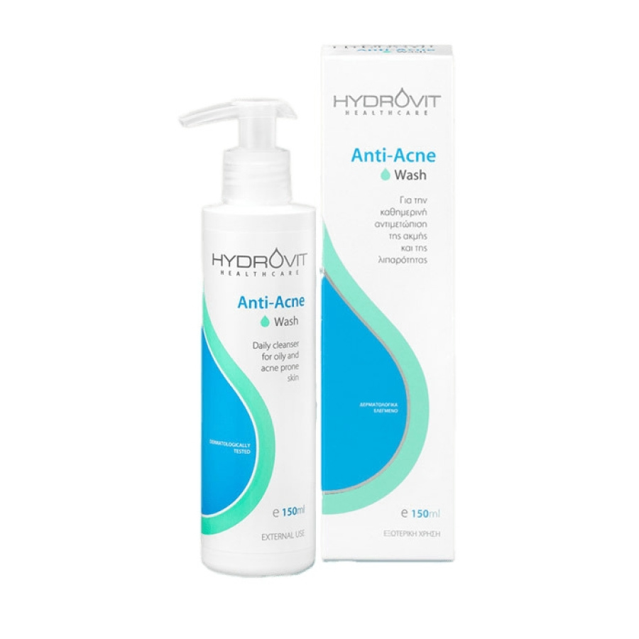HYDROVIT Anti-Acne Wash Καθημερινό Καθαριστικό για Λιπαρή & Ακνεϊκή Επιδερμίδα με Τάση Ακμής 150ml