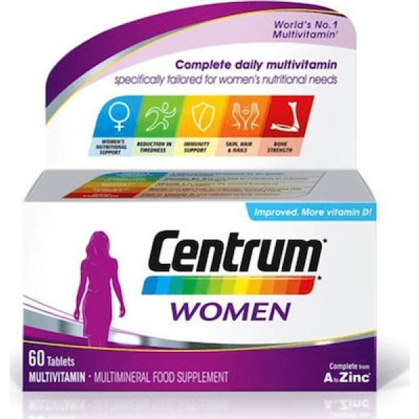 CENTRUM Women Complete form A to Zinc Πολυβιταμίνη που Καλύπτει τις Διατροφικές Ανάγκες της Γυναίκας, 60tabs