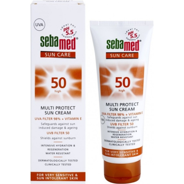 SEBAMED Sun Care Multy Protect Cream SPF50+ Αντιηλιακή Κρέμα Προσώπου Για Το Ευαίσθητο Δέρμα Χωρίς Άρωμα, 75ml