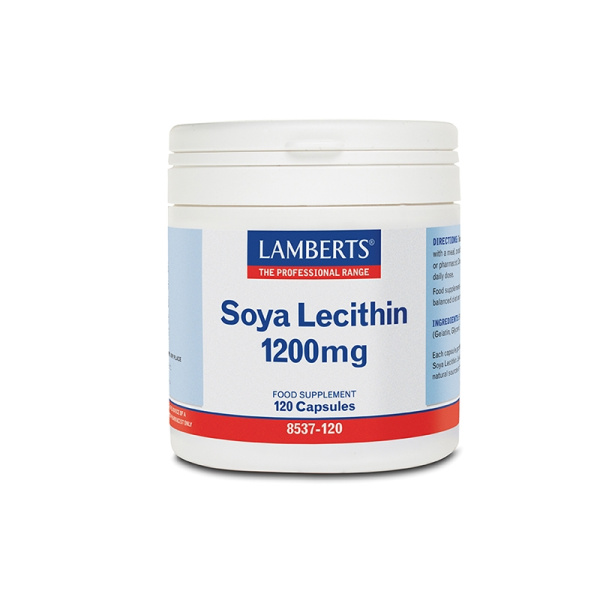 LAMBERTS Soya Lecithin 1200MG Για το Μεταβολισμό του Λίπους στο Ήπαρ, 120caps