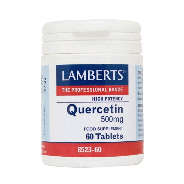 LAMBERTS  Quercetin 500mg Κερσετίνη (Φλαβονοειδές με ισχυρή Αντιοξειδωτική Δράση) 60 Ταμπλέτες