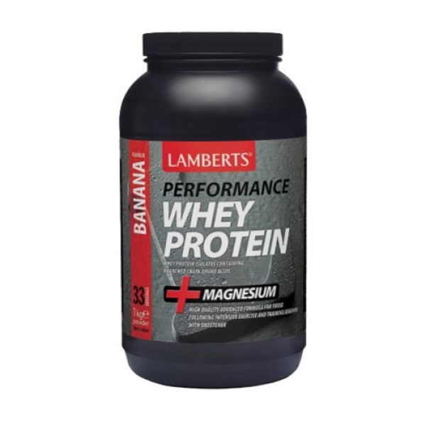 LAMBERTS Performance Whey Protein Προϊόν Υψηλής Ποιότητας με Γεύση Μπανάνα, 1000g