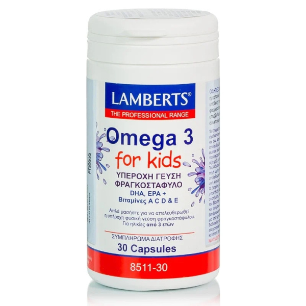 LAMBERTS Omega 3 For Kids Berry Bursts για τη Σωστή Λειτουργία του Εγκεφάλου, 30caps