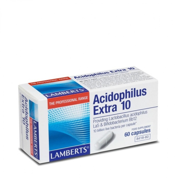 LAMBERTS Acidophilus Extra 10 Προβιοτικό Σκεύασμα για την Καλή Υγεία του Πεπτικού & Ανοσοποιητικού Συστήματος 60Caps