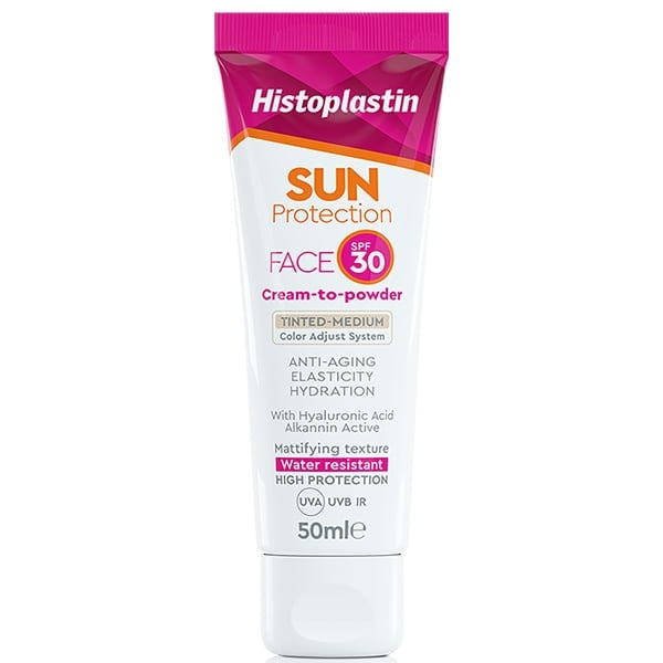 HISTOPLASTIN Sun Protection Tinted Face Cream to Powder Medium SPF30 Αντηλιακή Κρέμα Προσώπου με Χρώμα για Καθημερινή Χρήση, 50ml