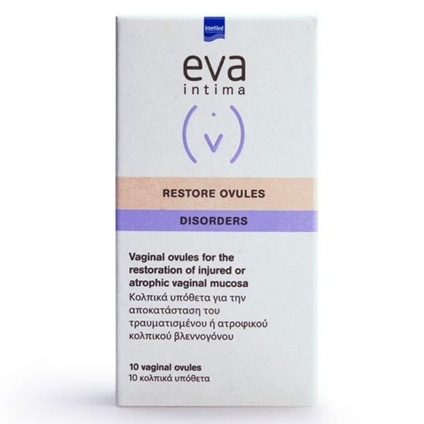 EVA Intima Restore Ovules Κολπικά Υπόθετα για Τραυματισμούς ή Ήπια Ατροφία, 10τεμ.