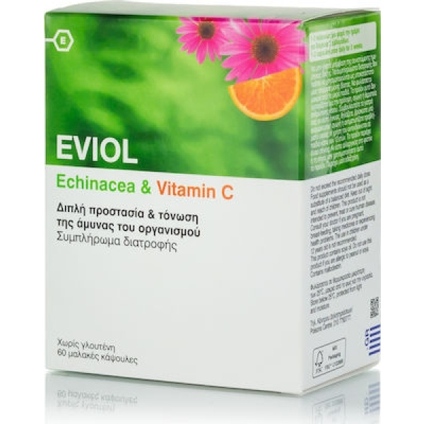 EVIOL Echinacea & Vitamin C Συμπλήρωμα Διατροφής με Εχινάκεια & Βιταμίνη C, 60 caps