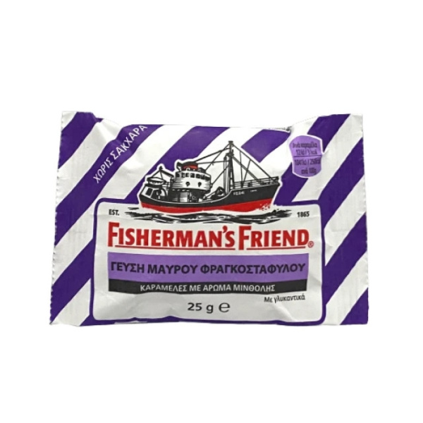 FISHERMAN'S FRIEND Καραμέλες με Γεύση Μαύρου Φραγκοστάφυλλου & Άρωμα Μινθόλης, 25gr
