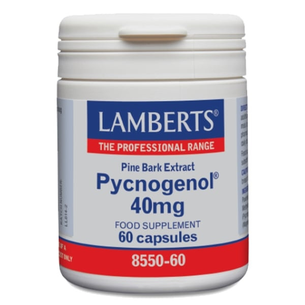 LAMBERTS Pycnogenol 40mg Συμπλήρωμα Με Ισχυρή Αντιοξειδωτική Δράση 60Caps