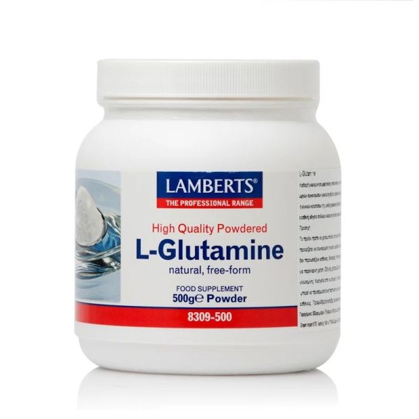 LAMBERTS L-Glutamine Powder σε Σκόνη Μια Μοναδική Πηγή Ενέργειας για τον Εγκέφαλο, 500 gr