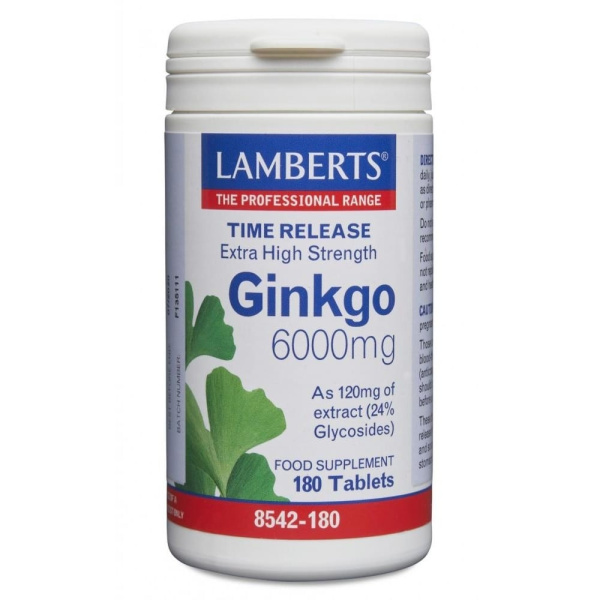 LAMBERTS Ginkgo Biloba 6000 mg 180 tabs