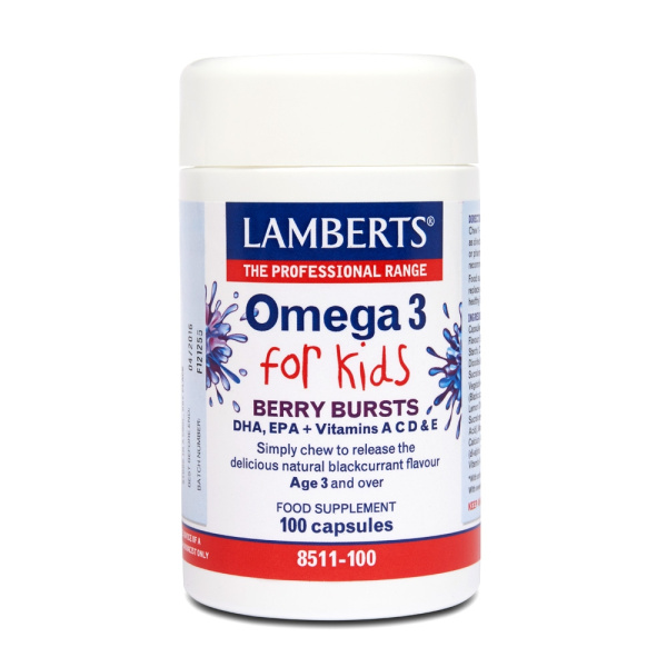 LAMBERTS Omega 3 For Kids Berry Bursts για τη Σωστή Λειτουργία του Εγκεφάλου, 100caps