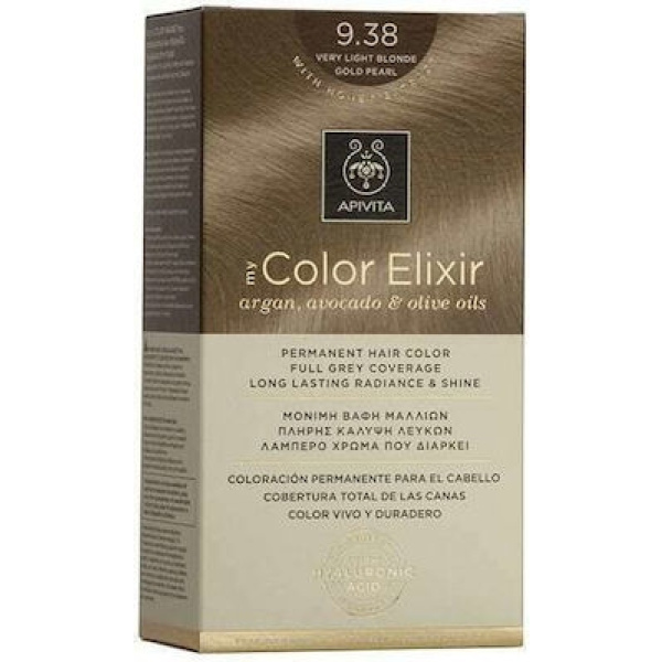 APIVITA My Color Elixir Βαφή Μαλλιών με Έλαιο Ελιάς, Argan και Αβοκάντο Νο 9.38 Ξανθό Πολύ Ανοιχτό Μελί Περλέ 50ml
