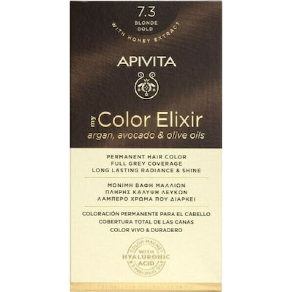 APIVITA My Color Elixir Βαφή Μαλλιών με Έλαιο Ελιάς, Argan και Αβοκάντο Νο 7.3 Ξανθό Χρυσό 50ml