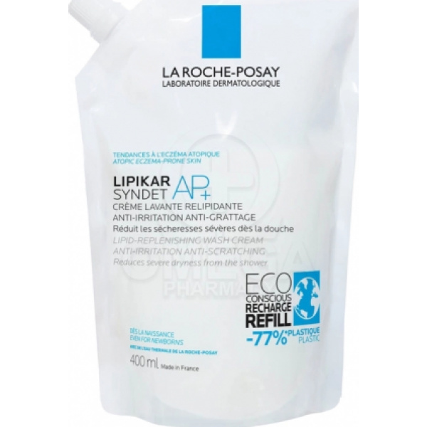 LA ROCHE POSAY Lipikar Syndet AP+ Refill Κρεμώδες Αφρόλουτρο για Ατοπικό Δέρμα 400ml