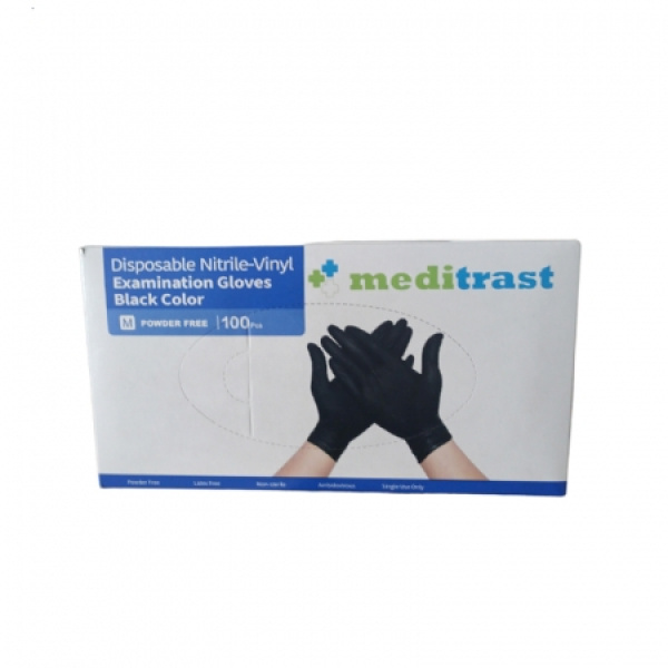 MEDITRAST Γάντια Νιτριλίου-Βινυλίου χωρίς Πούδρα Size M, 100 τμχ