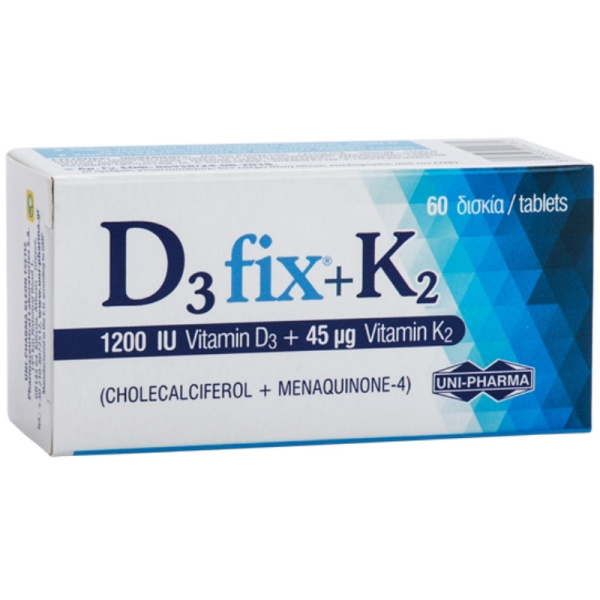 UNIPHARMA D3 fix 1200 IU+Κ2 45 mg  60pcs