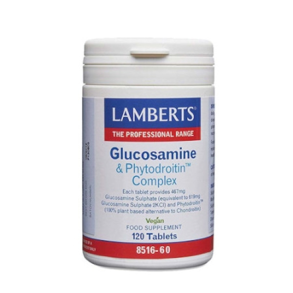LAMBERTS Glucosamine & Phytodroitin Complex Vegan Συμπλήρωμα Για Την Υγεία Των Αρθρώσεων 60 Ταμπλέτες