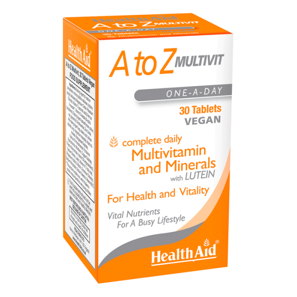 HEALTH AID A to Z Multivit and Minerals with Lutein, Πολυβιταμίνες, 30tabs (vegan)