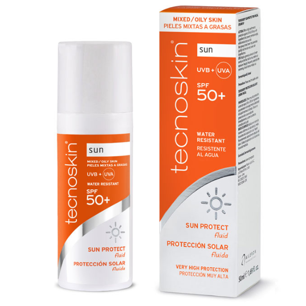 TECNOSKIN Sun Protect Fluid SPF50+ Αντηλιακή Κρέμα Προσώπου για Λιπαρές & Ακνεϊκές Επιδερμίδες, 50ml