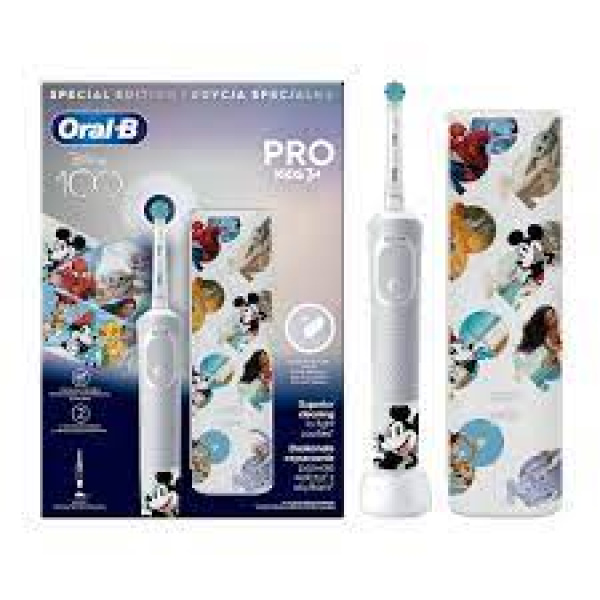 Oral-B Disney 100 Vitality Pro Kids Electric Toothbrush Ηλεκτρική Οδοντόβουρτσα με Θήκη Ταξιδίου 3+ Ετών, 1τεμ